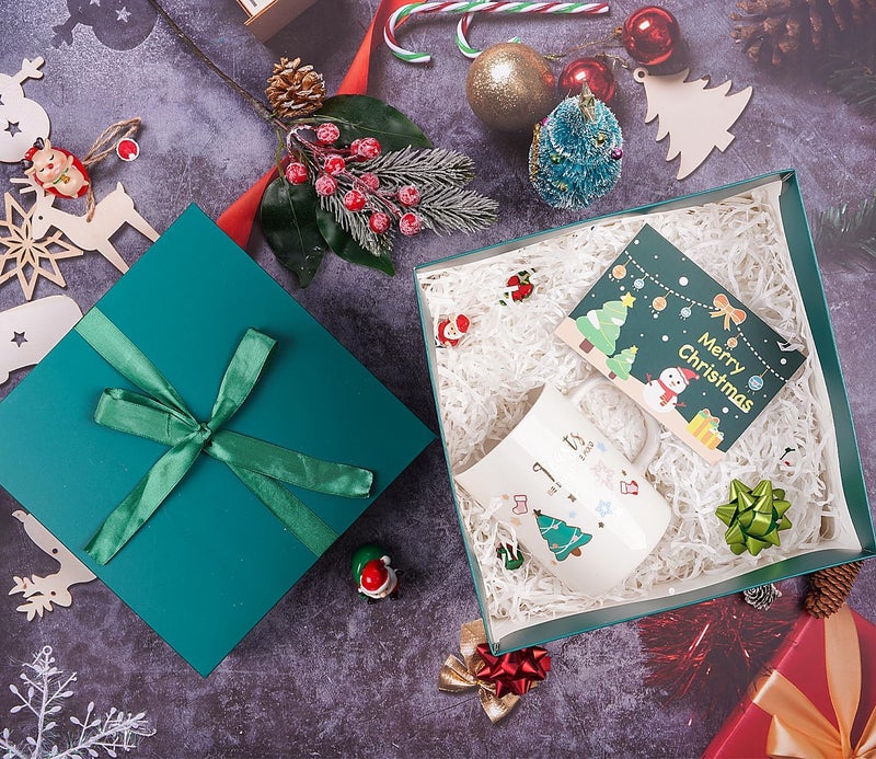 Elephantpackage 8.7" Medium Birthday Gift Boxes with Lid and Ribbon, Square Gift Boxes - 4 Pcs (Green), Gift Wrapping Holiday Presents Christmas Party Favor Boxes. - Image 4
